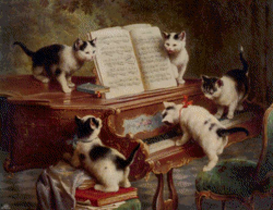 котята пианисты - музыкальные инструменты, любимцы, котик, котенок, кот, котята - предпросмотр
