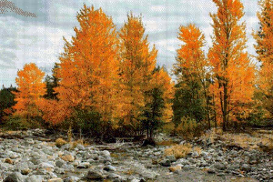 Осень в горах - осень, горы, камни, речка - предпросмотр