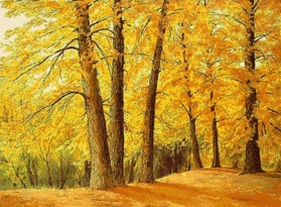 Золотой лес -другой вариант  (живопись) - картины, живопись, пейзаж, осень, лес - предпросмотр