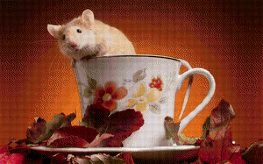 мыша - мышка, для кухни, мыши, посуда, листья - предпросмотр