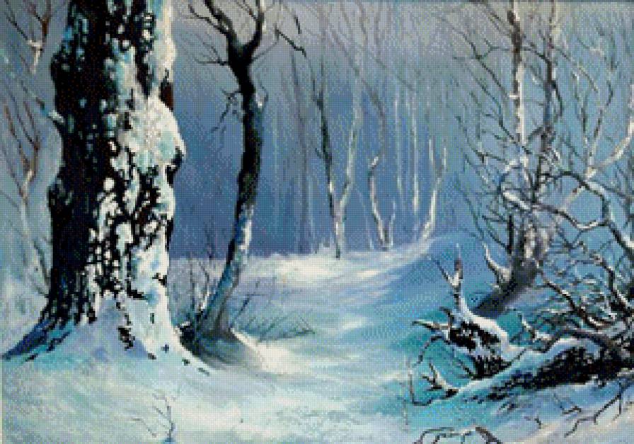 зима в лесу - лес, пейзаж, снег, дерево, зима, природа - предпросмотр