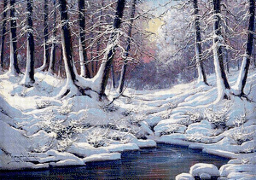 Лес в снегу - природа, лес, зима, пейзаж, снег - предпросмотр