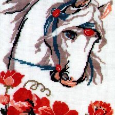 Оригинал схемы вышивки «белая лошадь» (№521573)