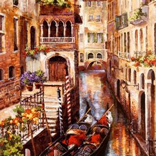 Оригинал схемы вышивки «Венецианские каналы.» (№521867)