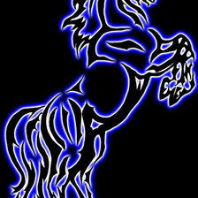 синяя лошадка