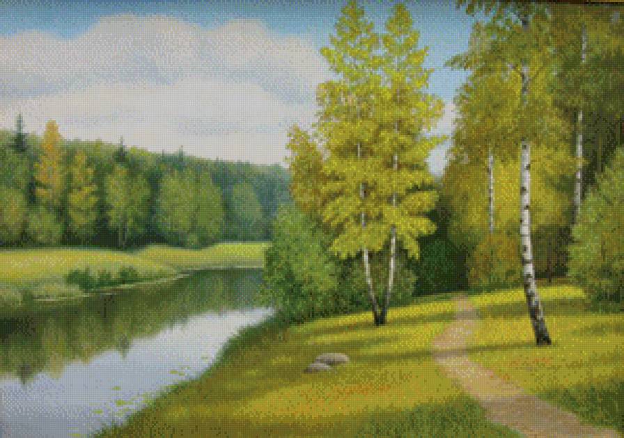Серия "Летний пейзаж" - пейзаж, река, лето - предпросмотр