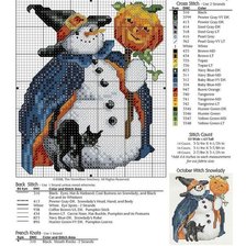 Схема вышивки «снеговик 2, хеллоуин»