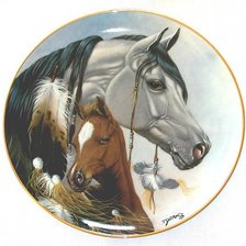 Оригинал схемы вышивки «Лошадь с жеребенком» (№524133)