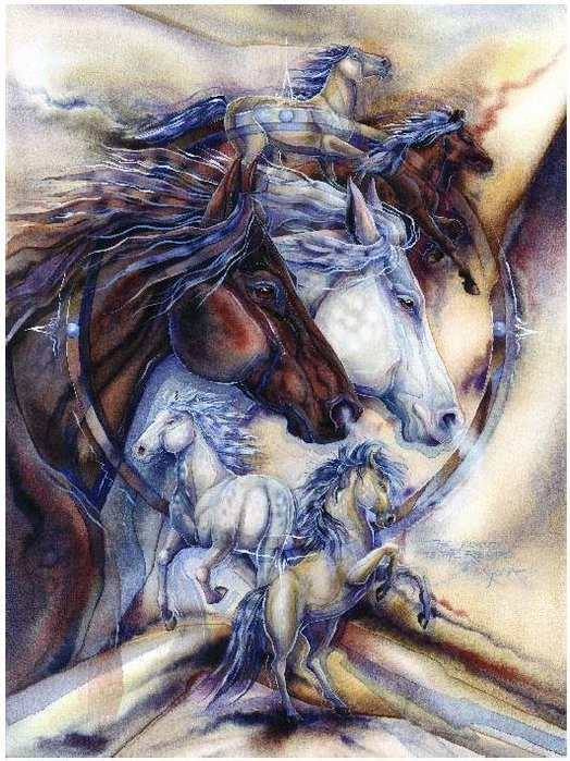 Тотем "Лошади" - лошади, кони, животные - оригинал
