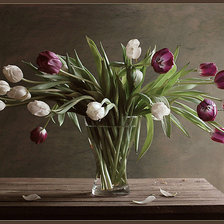Оригинал схемы вышивки «Натюрморт с тюльпанами» (№524338)