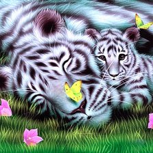 Оригинал схемы вышивки «Тигры» (№524920)