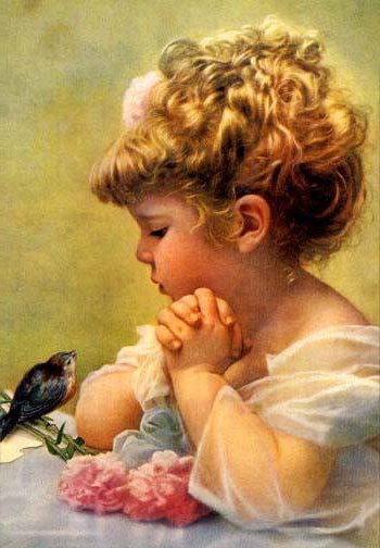 девочка и птенчик - птица, птичка, девочка, птенчик, портрет, дети - оригинал