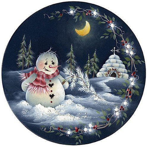 снеговик  рождественская ночь - птицы.зима, рождество.новый год, дерево, снег, детские, снеговик, лес - оригинал