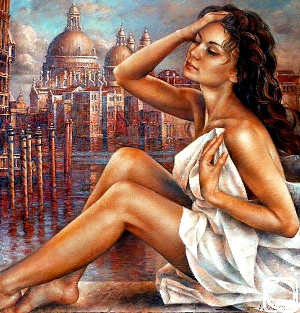 Утро в Венеции - утро, красота женщины, венеция, девушка - оригинал