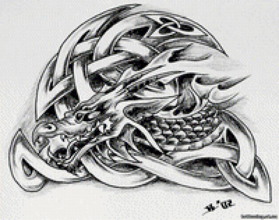 Кельтский дракон - дракон, кельтский орнамент - предпросмотр