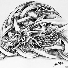 Оригинал схемы вышивки «Кельтский дракон» (№526191)