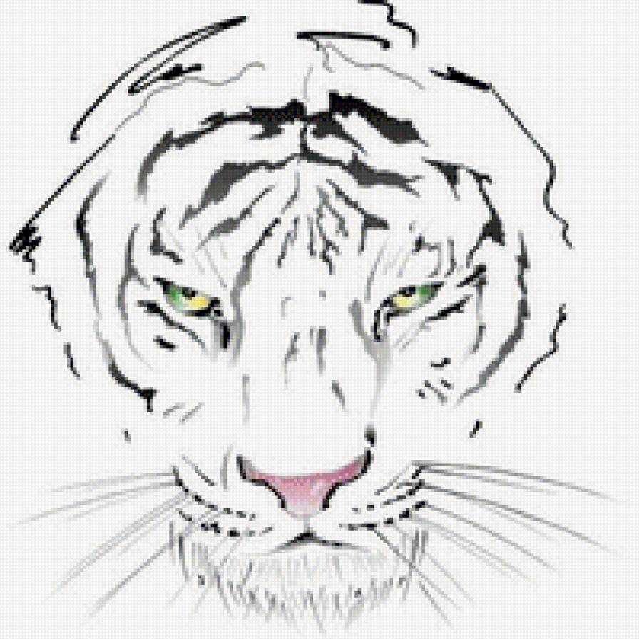 Тигр. - тигр, животные, орнамент - предпросмотр
