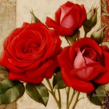 Оригинал схемы вышивки «Красные розы» (№526200)