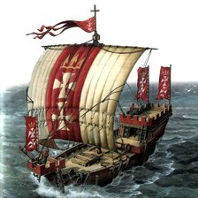 Оригинал схемы вышивки «Средневековый корабль» (№526453)