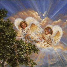 Схема вышивки «ангелы на облаке»
