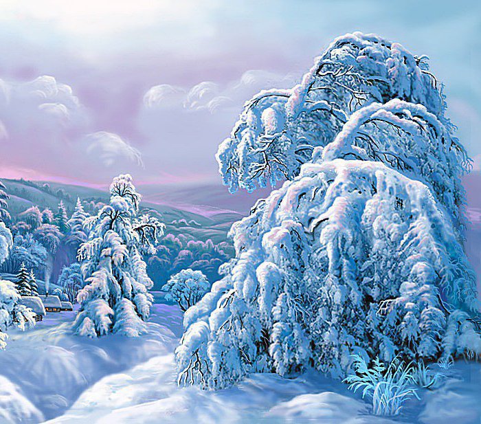 зимний пейзаж - сосна, снег, природа, лес, зима, сугроб, ели, елки, пейзаж, дерево - оригинал