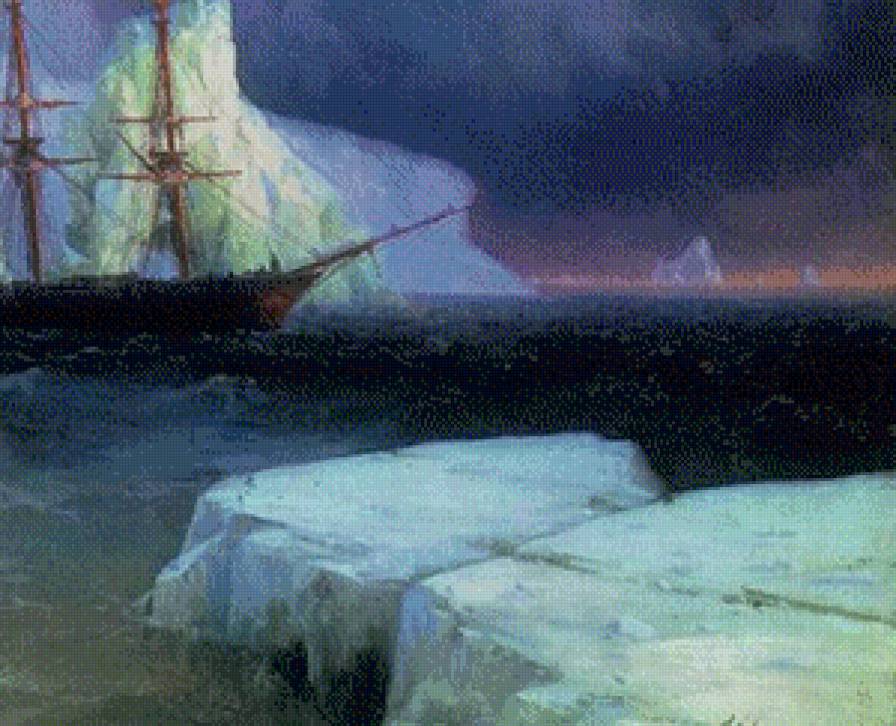 "Ледяные горы в Антарктиде" Иван Айвазовский ч.4 низ - иван айвазовский, картины, ледяные горы в антарктиде - предпросмотр