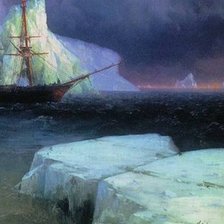 Оригинал схемы вышивки «"Ледяные горы в Антарктиде" Иван Айвазовский ч.4 низ» (№526734)