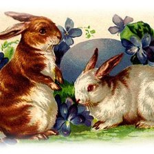 Оригинал схемы вышивки «Пасхальные кролики» (№526737)