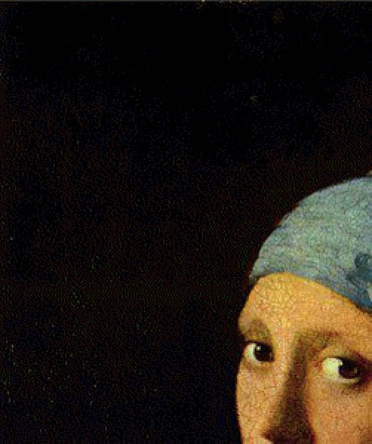 «Девушка с жемчужной серёжкой» Ян Вермеер ч. 1 верх - картины, ян вермеер, девушка с жемчужной сережкой - предпросмотр