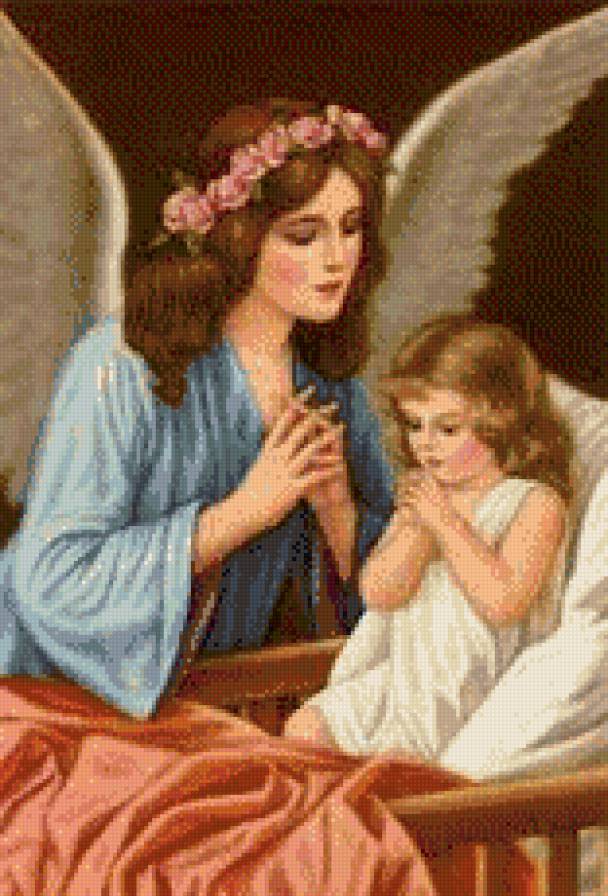 ангел хранитель - ангел, ретро, дети, молитва, детское - предпросмотр