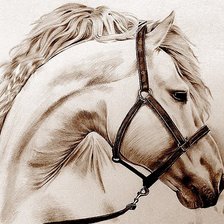 Оригинал схемы вышивки «Белый конь» (№527629)