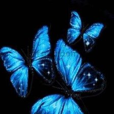 Оригинал схемы вышивки «Голубые бабочки» (№528261)