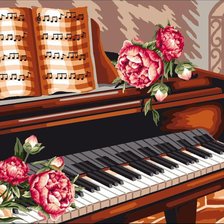 Оригинал схемы вышивки «Цветы на пианино» (№528671)