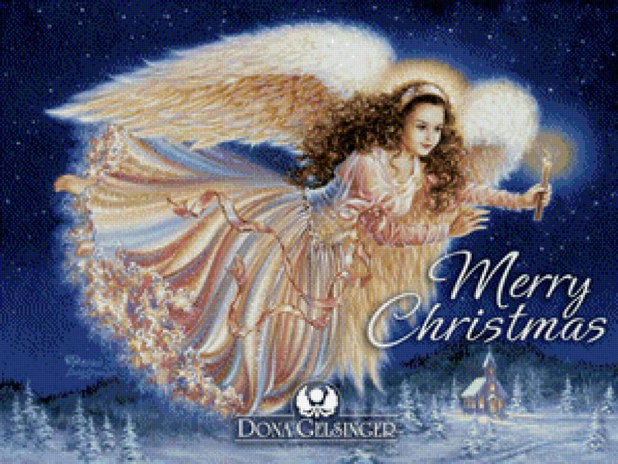 ангел рождества - небо, ангел, полет, дона гелсингер, рождество, праздник - предпросмотр