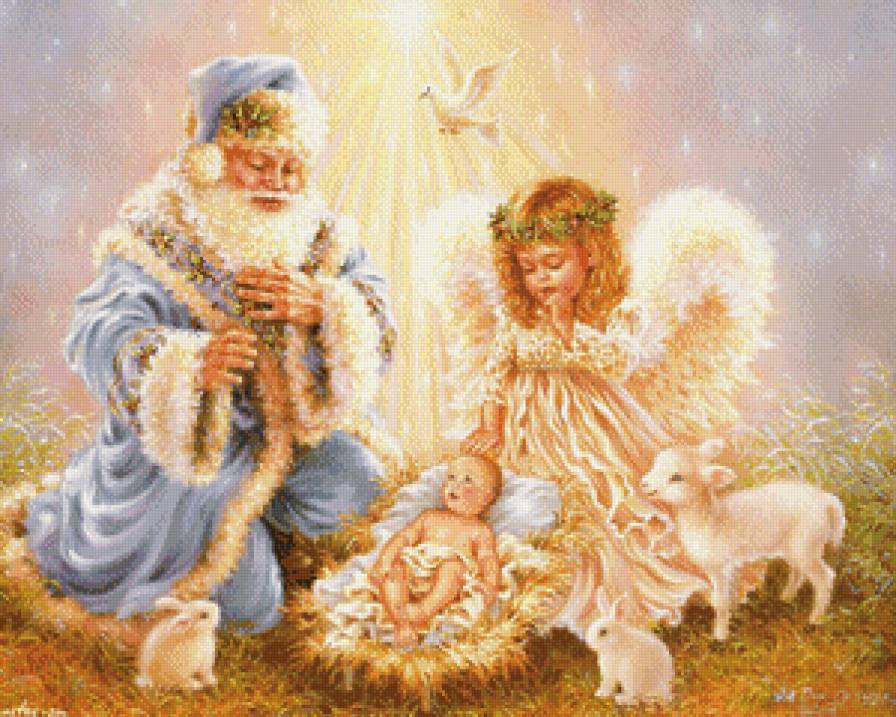 ангелок и святой николай - дона гелсингер, николай, ангел, дед мороз, санта клаус, колыбель - предпросмотр