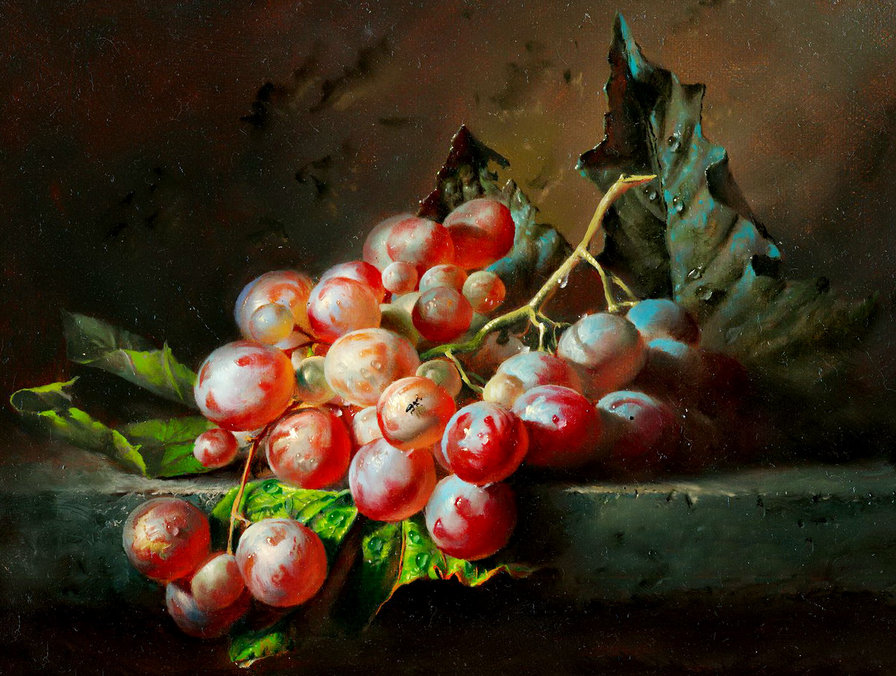 картина А.Антонова - живопись, фрукты, виноград - оригинал