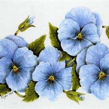 Оригинал схемы вышивки «Голубые цветы» (№529387)