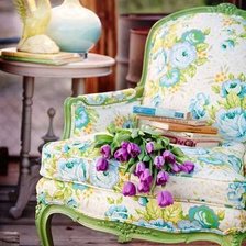 Схема вышивки «кресло цветы»