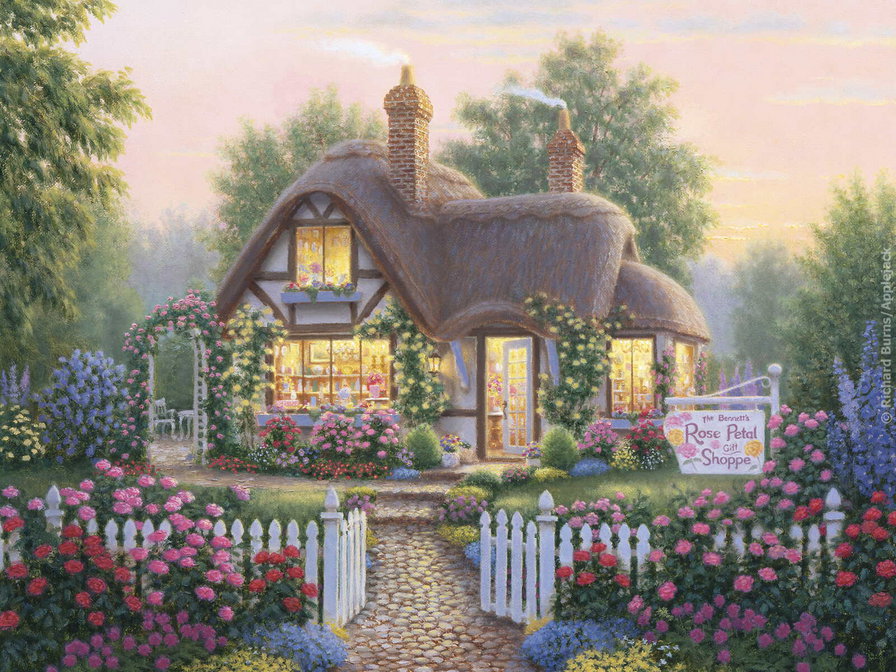 Сказочный домик - сад, дом, пейзаж - оригинал