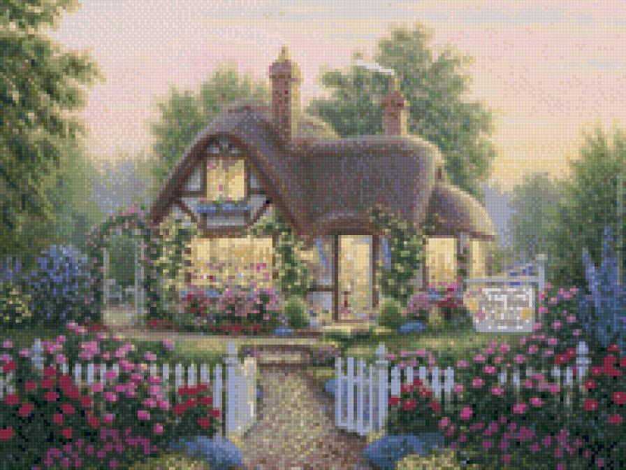 Сказочный домик - дом, пейзаж, сад - предпросмотр