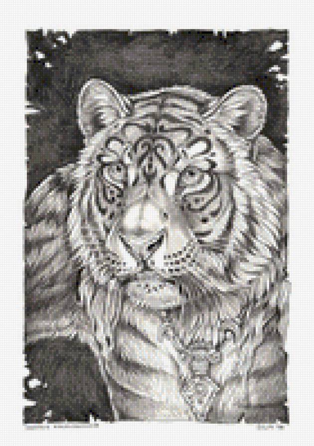 рисунок тигр - тигр большие кошки животные - предпросмотр