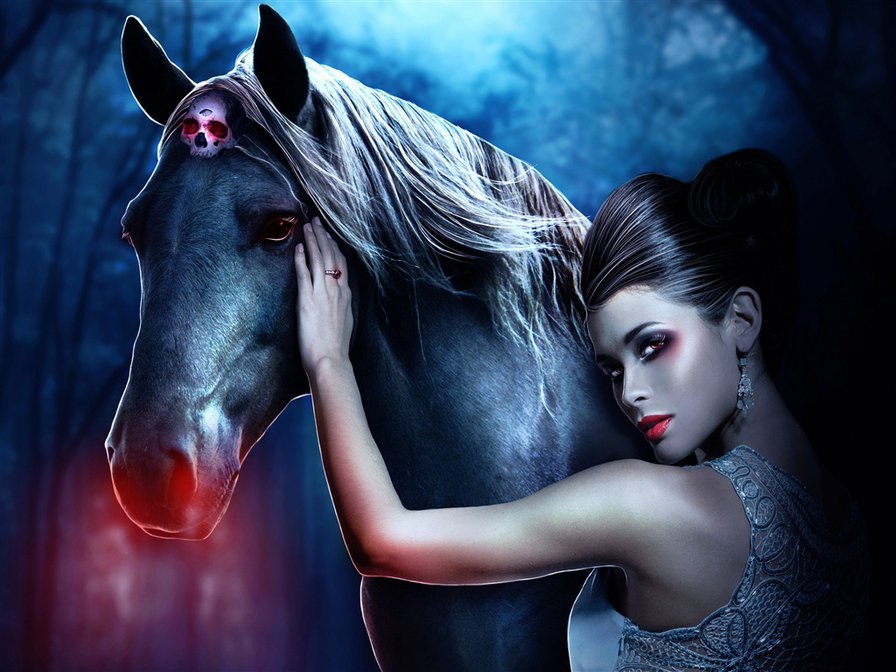 страшная сказка - лошадь, сказка, девушка - оригинал