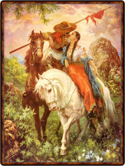 Серия "Мексика" - лошади, мужчина, девушка, пейзаж, пара - оригинал