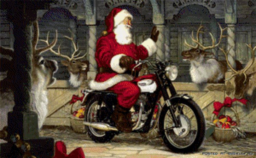 санта клаус - мотоцикл, санта, новый год - предпросмотр