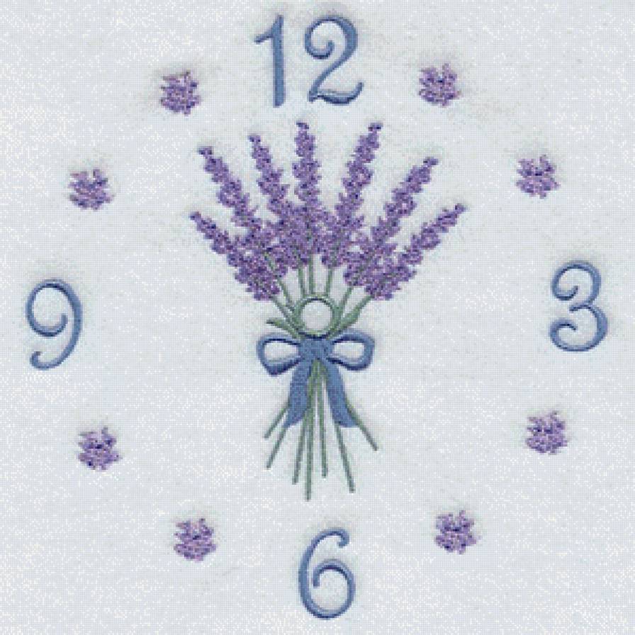 Часы с лавандой - цветы, лаванда, часы - предпросмотр