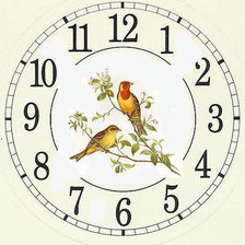 Оригинал схемы вышивки «Часы с птичками» (№531530)