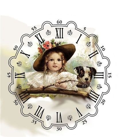 Часы с малышкой - дети, собаки, животные, часы, девочка - оригинал