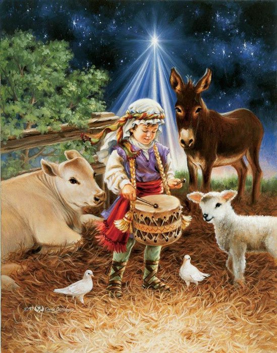 пастушок - дети, мальчик, новый год, животные, рождество, дона гелсингер - оригинал
