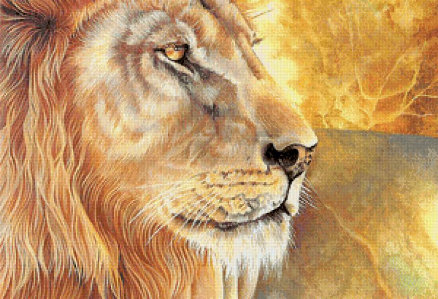 Лев (живопись) - большие кошки, животные, львы, живопись - предпросмотр