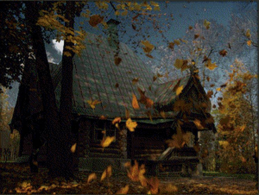 Усадьба Абрамцево - листья, архитектура, осень - предпросмотр